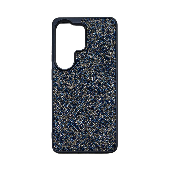 Capa de Silicone Dura de Designer com Cristais de Diamante para Samsung Galaxy S26 Ultra Azul
